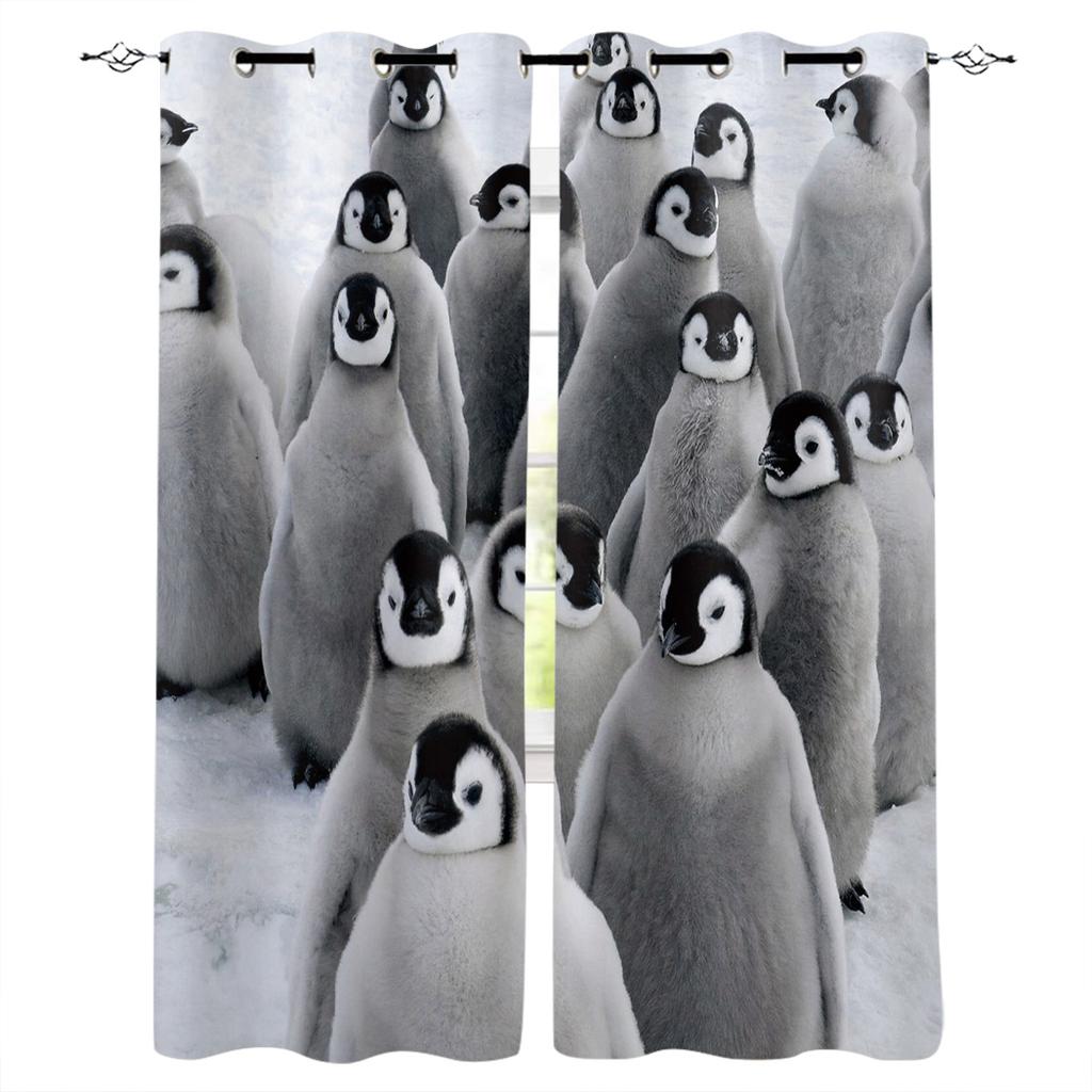 Modern Window Curtains Cute Animal Penguin Curtains Living Room Decor Curtains for Living Room Luxury Home Decor