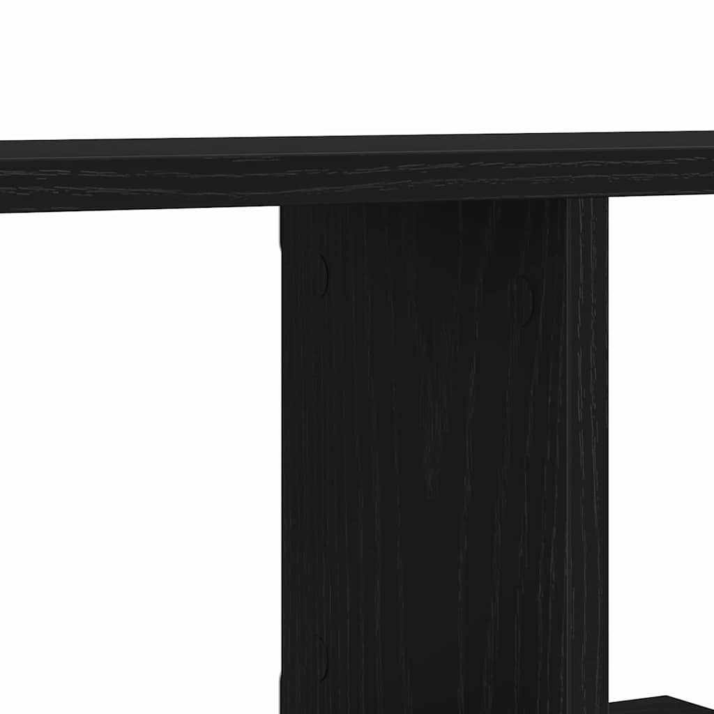 Wall Mounted TV Shelf Black Oak Effect 125 x 18 x 23 cm