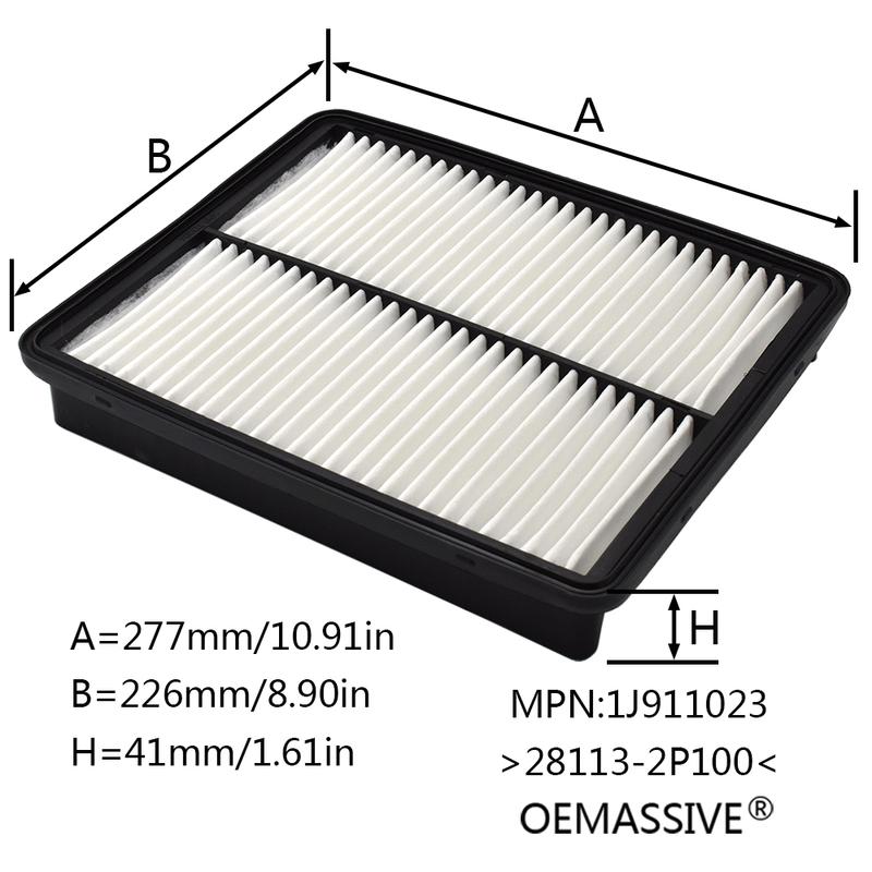 For Kia Optima K5 Sorento Cadenza/K7 2.0L 2.4L 3.3L 3.5L 2011 2012 2013 2014-2016 Car Engine Air Filter 28113-2P100 28113-3R200