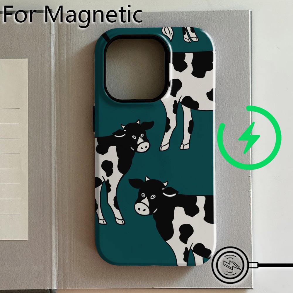 Luxury Clmj Art Cute animals Phone Case for iPhone 17 16 15 14 13 12 11 Pro Max Plus Air Magnetic Double-layer Back Cover
