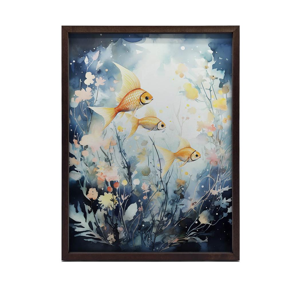 Świat Podwodnej Delikatności Świat Podwodnej Delikatności, 50X70 Cm, Rama Aluminiowa Złota, Papier Matowy 230 Gsm