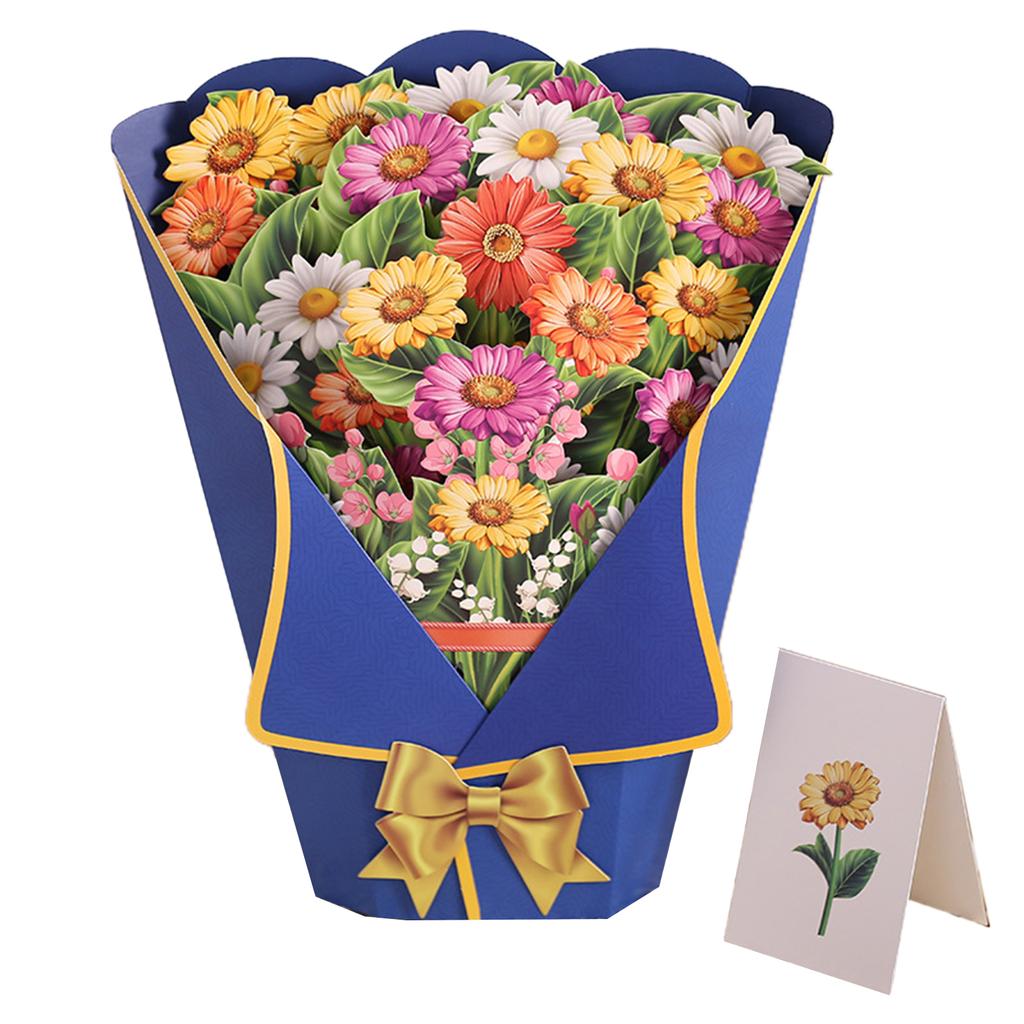 1 шт., открытка с букетом цветов 33*25,5 см, 3D значимый подарок