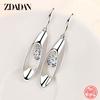 925 Sterling Silver Hollow Round Long Drop Earrings for Women Fashion Wedding Jewelry Gift