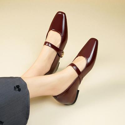 Винтажные туфли Мэри Джейн на толстом каблуке с одной пуговицей, женские профессиональные туфли Мэри Джейн