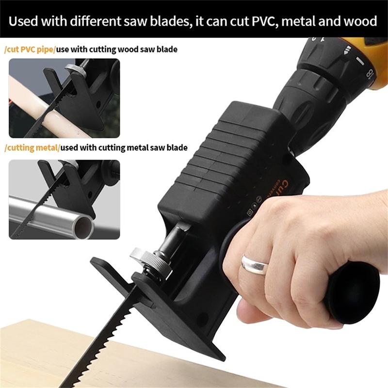 Электрическая дрель, лобзик, разъем для резки древесины, электрическая дрель, сабельная пила с преобразователем, преобразование криволинейной пилы