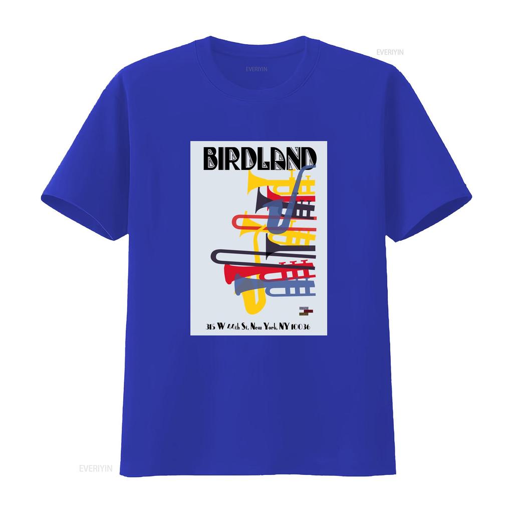 Birdland 1949 Poster Theater Bird Cotton T Shirt Jazz Music Live Coltrane Design New York Inspired Retro Style vintage Washed
