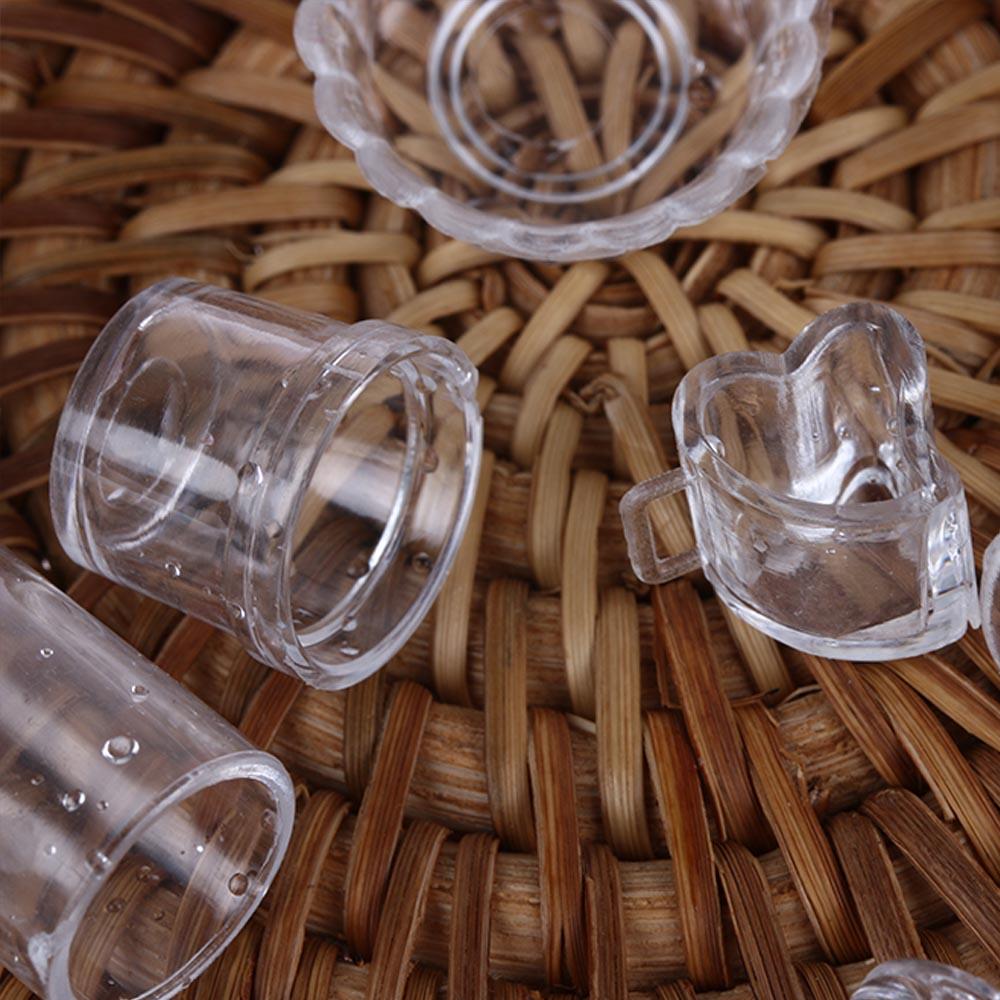 Acrylic Living Room Doll Food Simulation Tableware Dollhouse Miniature Cup Dish Bowl Plate Set