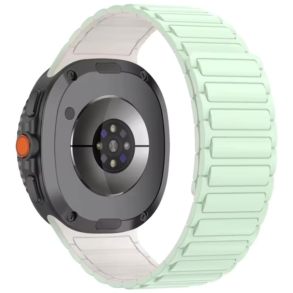 Мягкий силиконовый магнитный ремешок без зазоров для Samsung Galaxy Watch 8 Classic 46 мм, спортивный ремешок для Galaxy 7/6/5/4 40 мм 44 мм 45 мм 47 мм 43 мм с изогнутыми концами.
