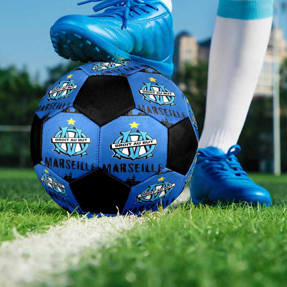 Olympique de Marseille football club Indoor Size 5 Soccer Ball Colorful Machine Stitched PVC Competition Ready Durable High-Bounce