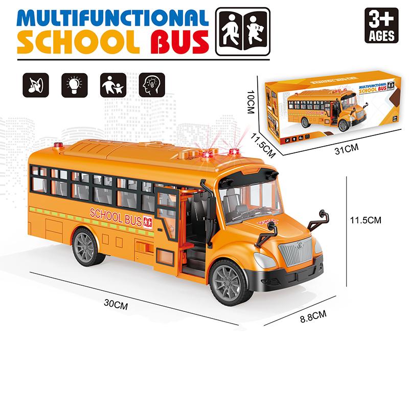 Игрушки Модели Машинок Игрушки Большие Автобусы Симуляция Школьный Автобус Двухэтажный Автобус Кабриолет Инерционный Свет Звук Малыши Дети Подарок