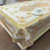 European Style PVC Gilded Table Mat Waterproof Scald Resistant Rectangular Dining Table Cloth Unwashed Plastic Coffee Table Case