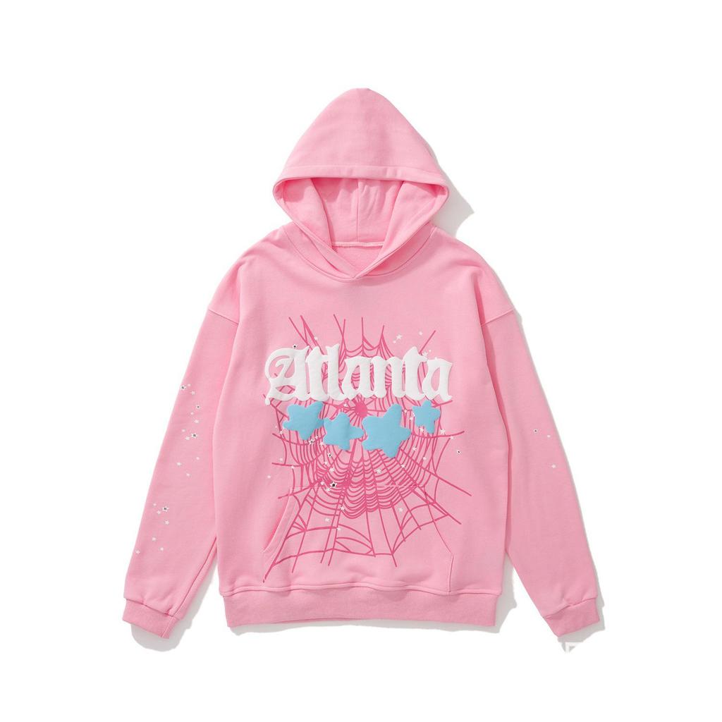 Унисекс Худи Sp5der 555555 с Паутиной и Объемными Буквами