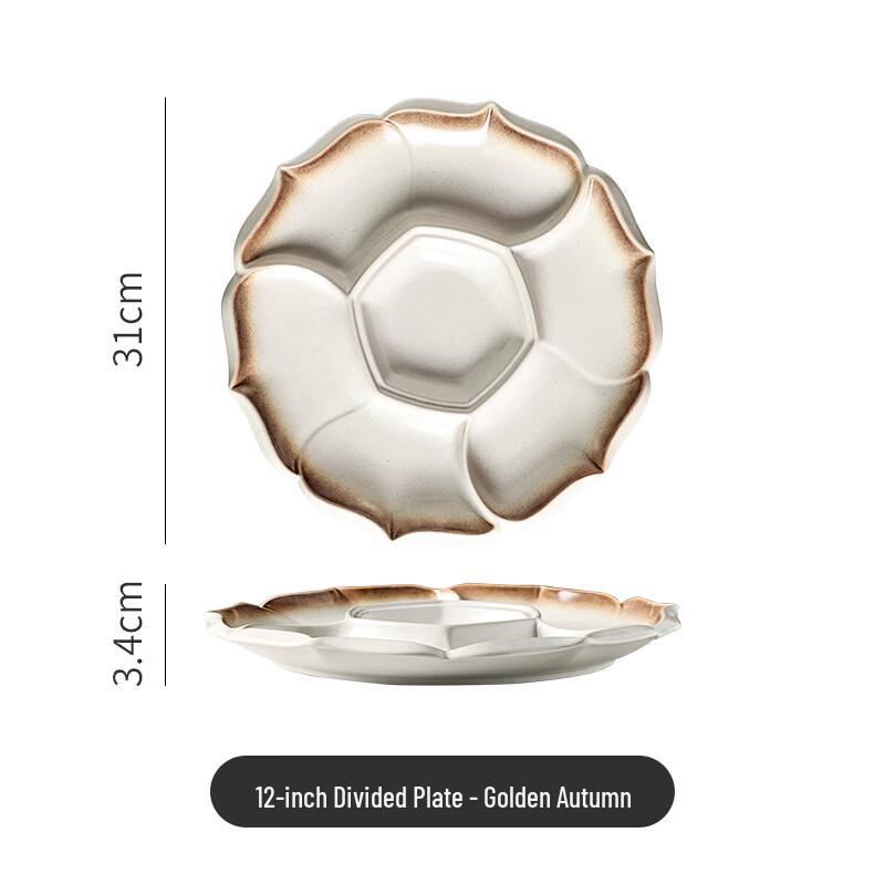 Deou Starry Japanese Ceramic Four-Compartment Platter