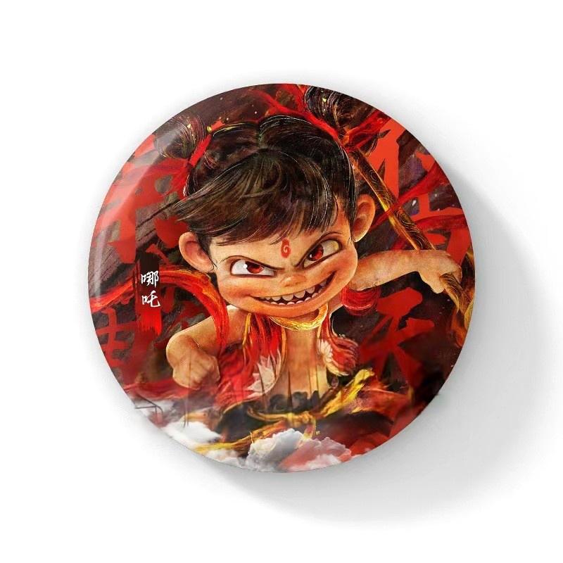 1 шт., значки на воротник рюкзака, броши на периферию Nezha, значок для фильма Nezha, демонические дети, ревущие в море