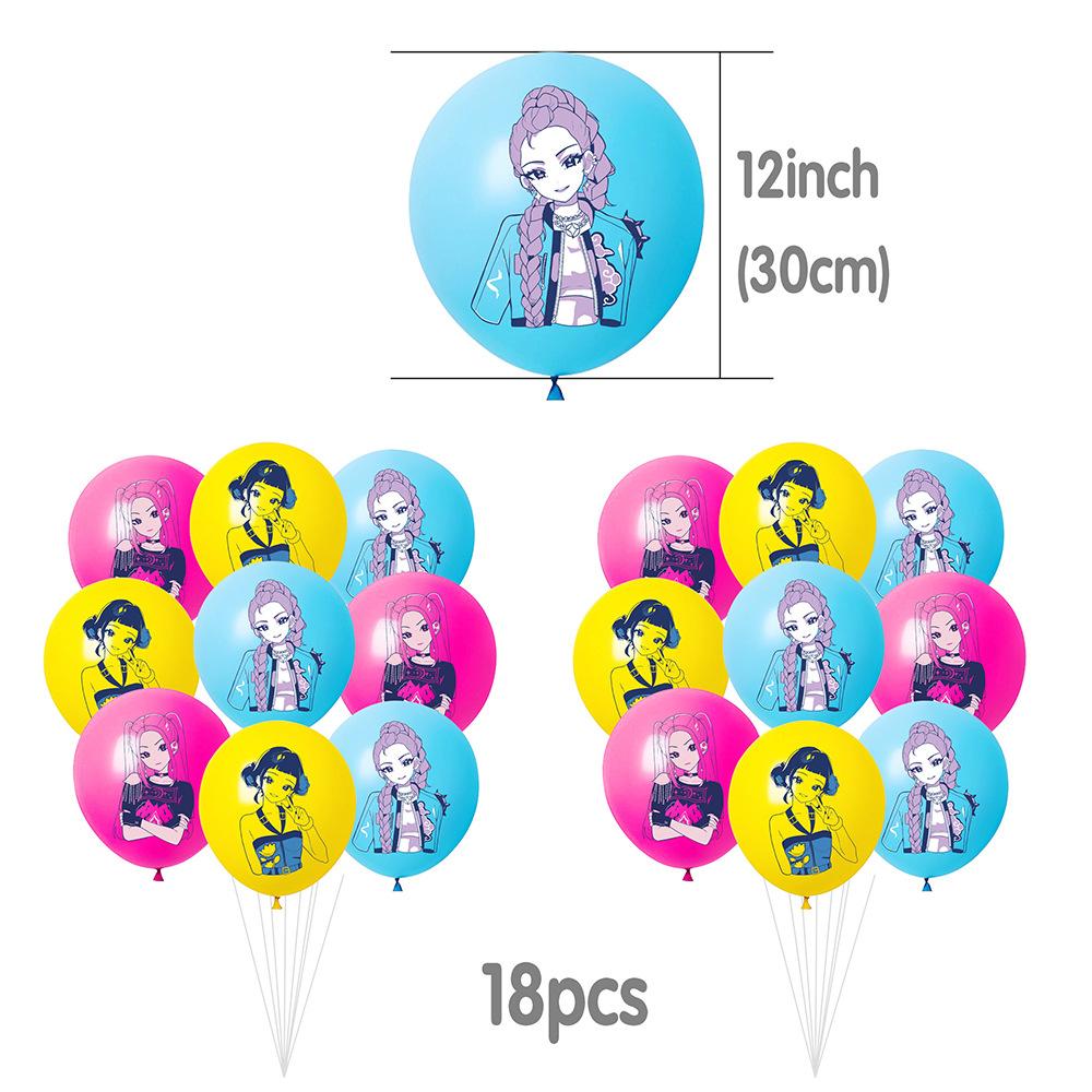 K-pop Party Decorations Demon Hunters Disposable Party Cutlery Set Flag Pulling Birthday Decoration Korean Kpop Party Decor