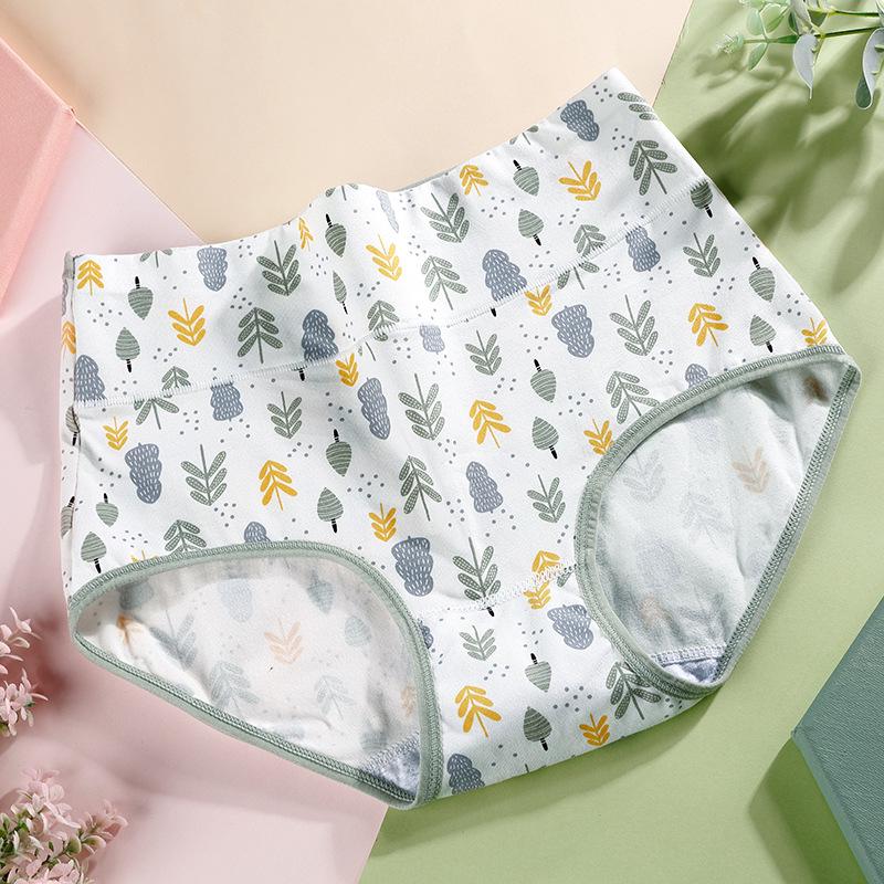 Women's High Waist Tummy Control Cotton Hip Lifting Printed Briefs