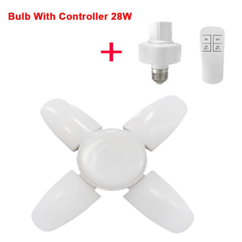E27 светодиодная лампа вентилятор лопасть таймер лампа 28w переменного тока 85-265v лампочка складная светодиодная лампа лампа для гаража гостиная потолочный светильник Lampada