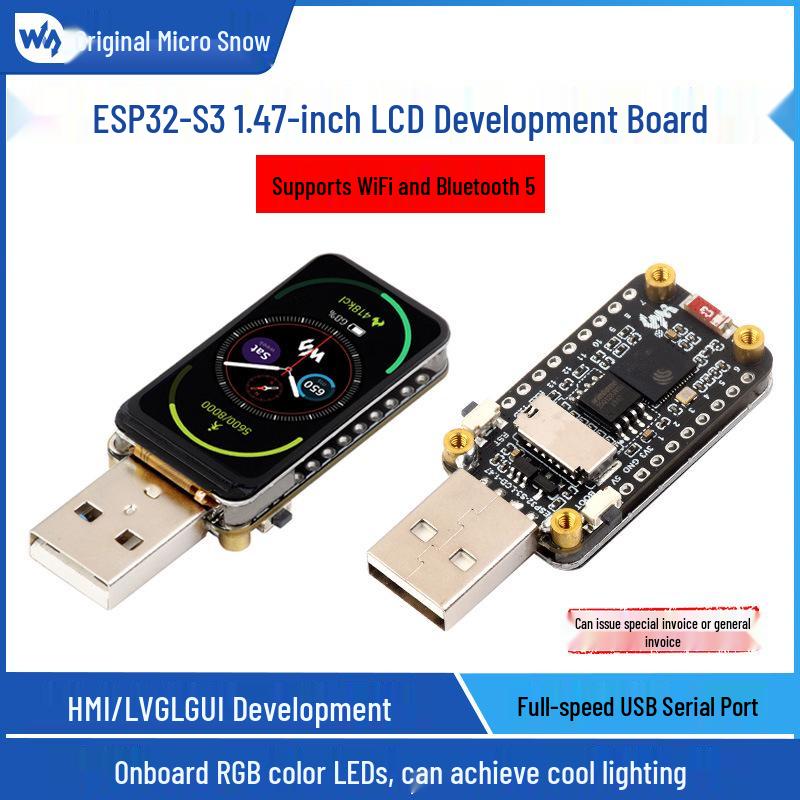 Отладочная плата ESP32-S3 с ЖК-дисплеем 1,47", Wi-Fi, Bluetooth 5 и полноскоростным USB.