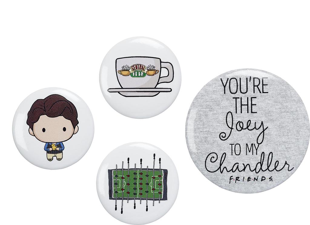FRIENDS TV Show Set of 4 Chandler Button Badges Multi