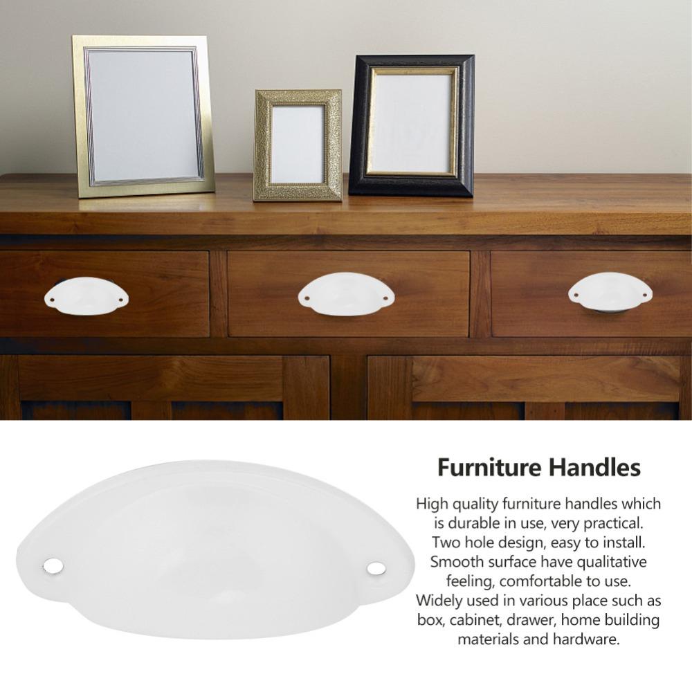 10pcs With Screws Included Antique Shell Knobs White Drawer Cup Pulls  Cabinet Decoration