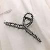 Korean Version Metal Large Hair Clip with Pearl Versatile Curly Hair Shark Clip Fashion Bath Hair Catch Hair Jewelry