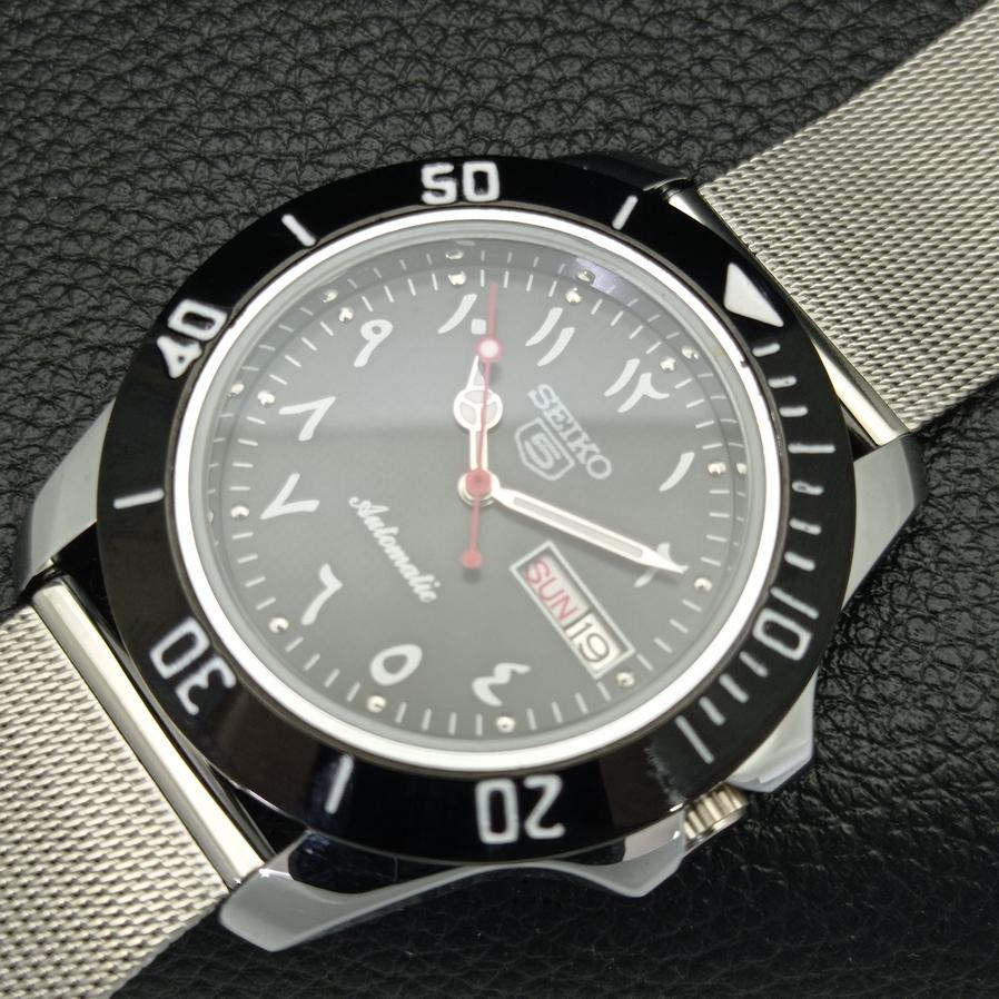 ЯПОНИЯ ВОССТАНОВЛЕННЫЕ SEIKO 5 МУЖСКИЕ 6309A АВТОМАТИЧЕСКИЕ ЧАСЫ С ЧЕРНЫМ ЦИФЕРБЛАТОМ В АРАБСКОМ СТИЛЕ a426414-2