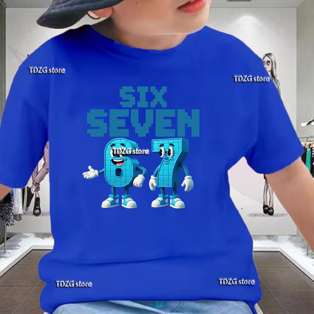Summer Funny Six Seven 67 Digit 3D Print Children's T-Shirt Casual Boys Short Sleeve Fashion Comfortable Kids Sport Clothes