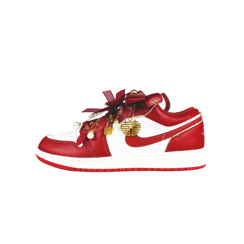 Jordan Air Jordan 1 GS Blooming Twin Flowers Slip Resistant Abrasion Resistant Low top Vintage Basketball Shoes Women's FJ3465-160(Team1274-S-BOX)