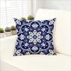 Blue White Mandala Floral Pillow Cover Chinoiserie Style Decorative Cushion Case For Sofa Couch Bedroom Living Room