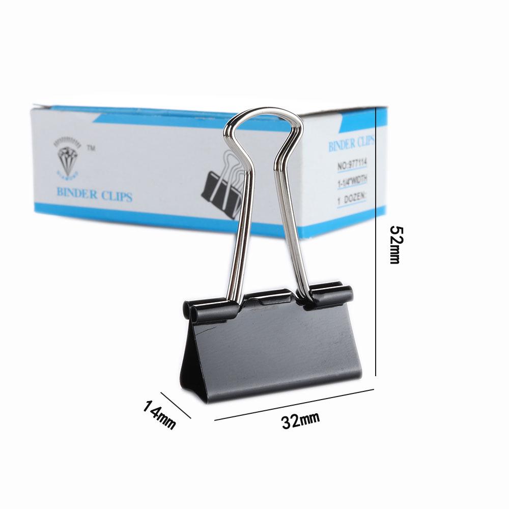 Черные большие металлические зажимы «Ласточкин хвост» для канцелярских товаров и скрепления листов