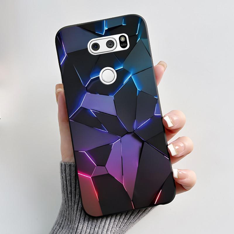 Чехол для LG V30 V30+ V30S V30S+ V35 V35+ ThinQ Тонкий Мягкий Черный Силиконовый Чехол Эстетичный Роскошный Милый Крутой Задняя Крышка для Мальчиков Девочек