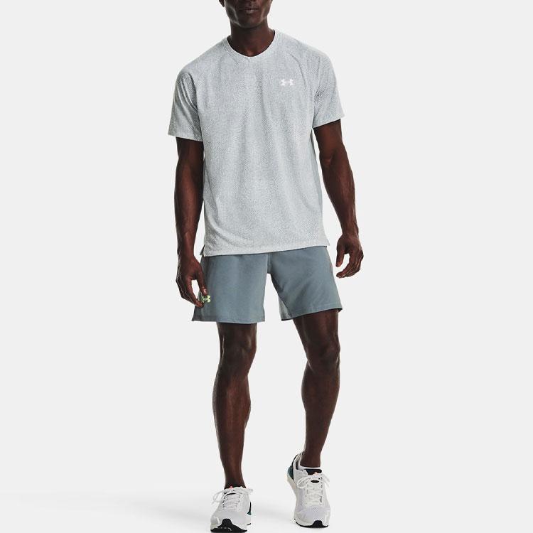 Under Armour Простые прямые шорты с поясом с цветными блоками, мужские штаны, синий 1376510-465