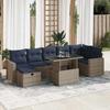 VidaXL Garden Lounge Set 8pcs with Grey Cushions Wicker Acacia, Outdoor Sofa Set, Garden Furniture, 3327831