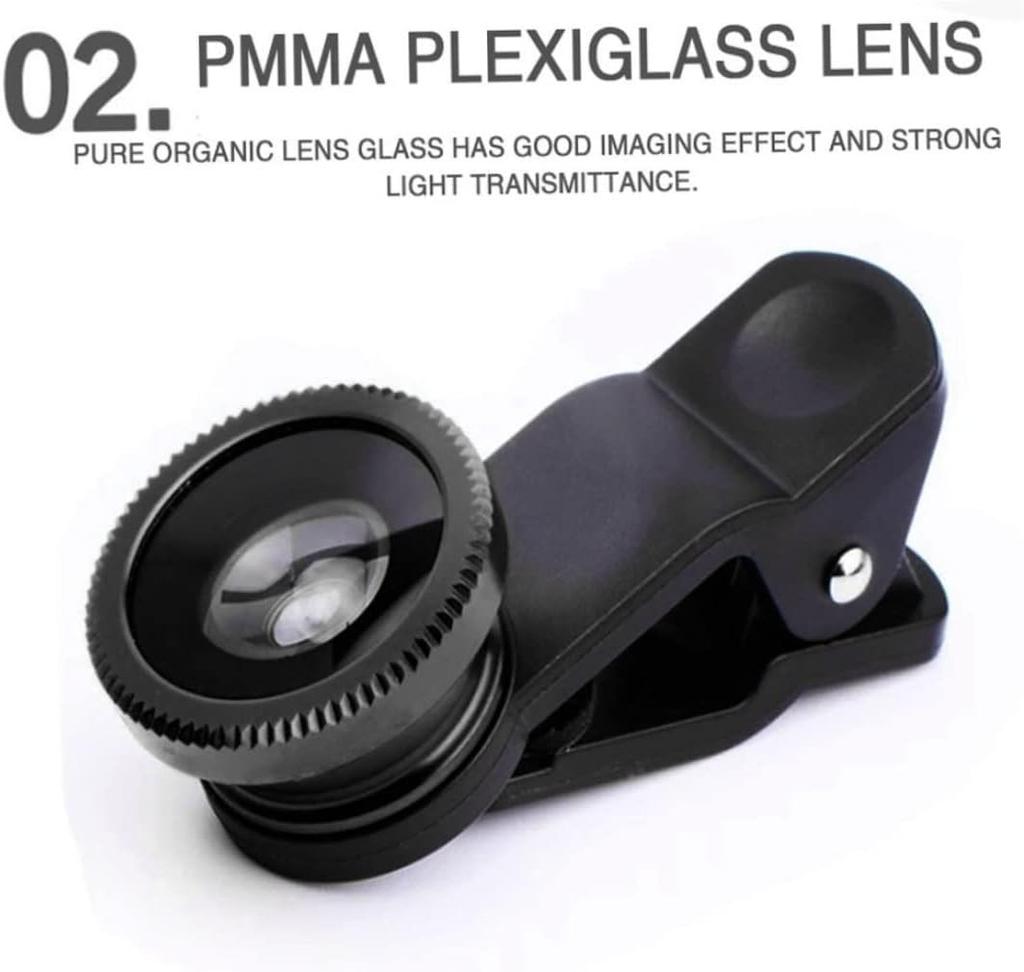 3in1 Fisheye Wide Angle Micro Camera Lens for iPhone Xiaomi Redmi 3IN1 Zoom Fish Eye Len On Smartphone Lenses with Phone Clip