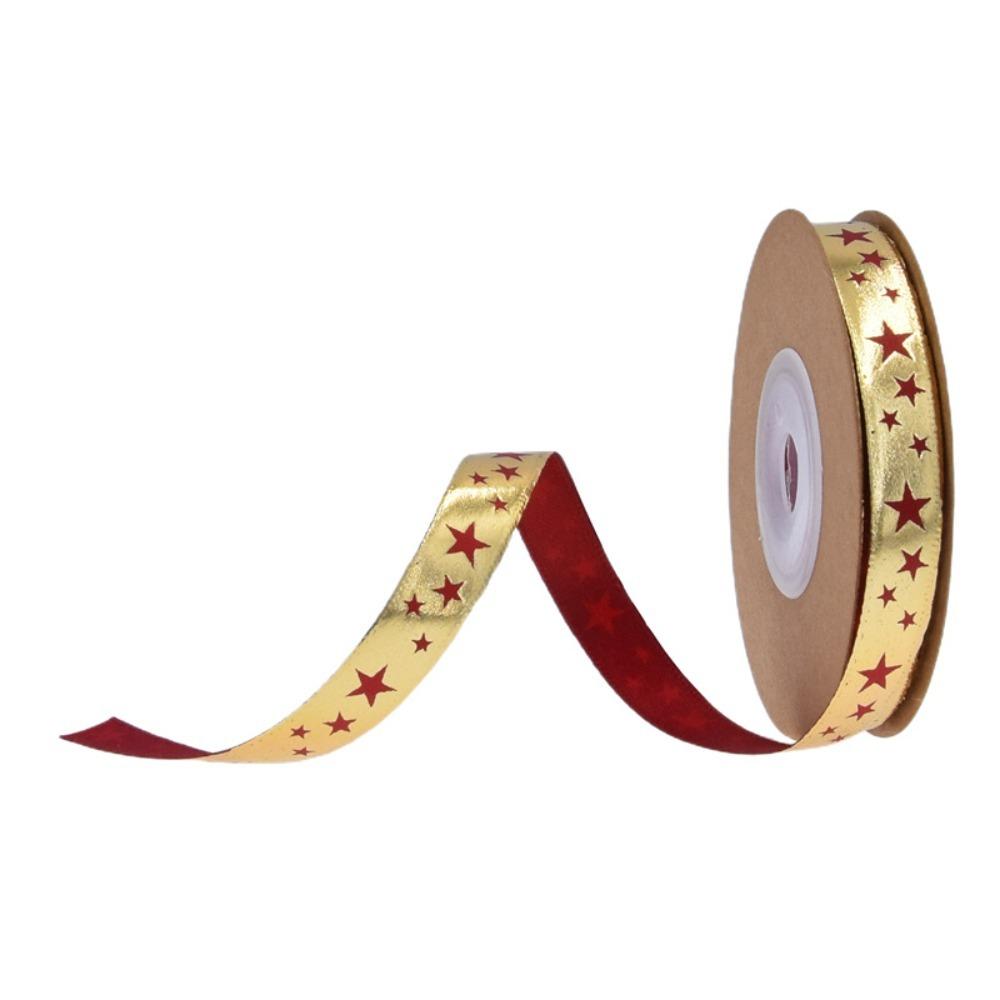 For Handmade Bow Christmas Ribbon DIY Christmas Decorations Yarn Strip Festival Decoration Gift Wrapping Belt Embossed Webbing