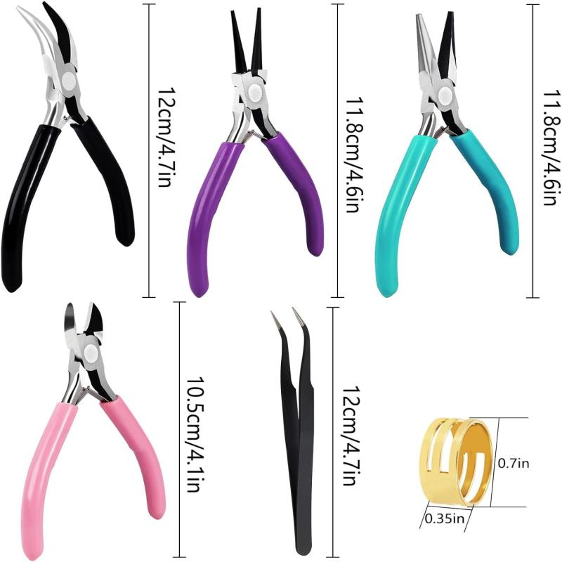 4 Pack Jewelry Pliers Jewelry Making Pliers Tools Kit With Needle Nose Pliers/Chain Nose Pliers, Round Nose Pliers