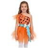 Girls Cavegirl Outfit Patchwork Tutu Dress Adjustable Strap Mesh Short Sleeve Built In Briefs 3D Bone Belt Prehistoric Costume