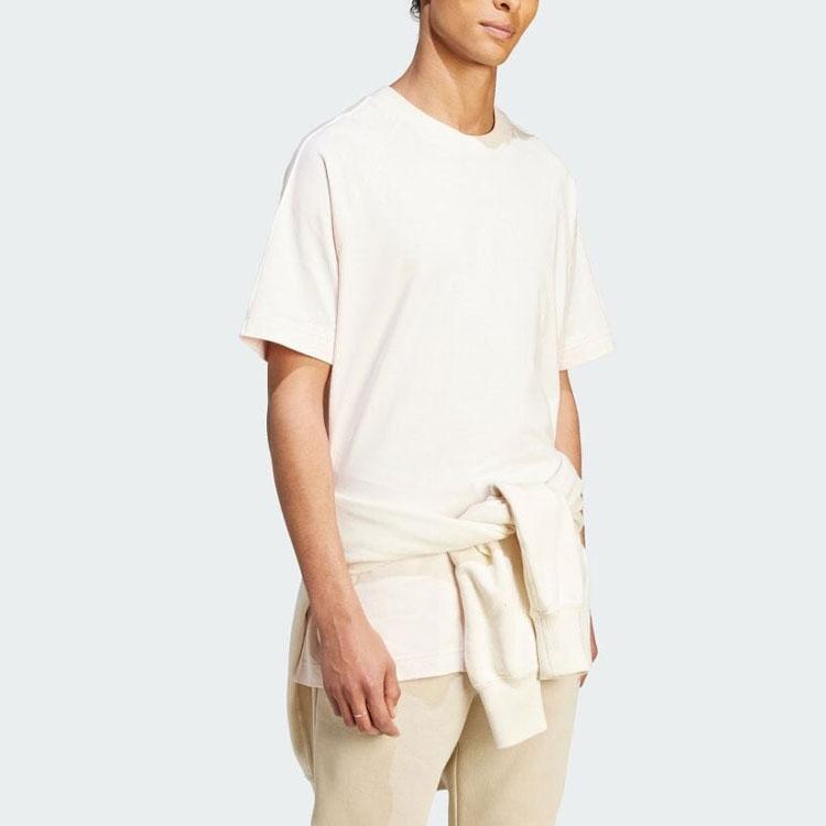 Adidas T Shirts Unisex White Crew Neck Moderate Straight Fit IS7493