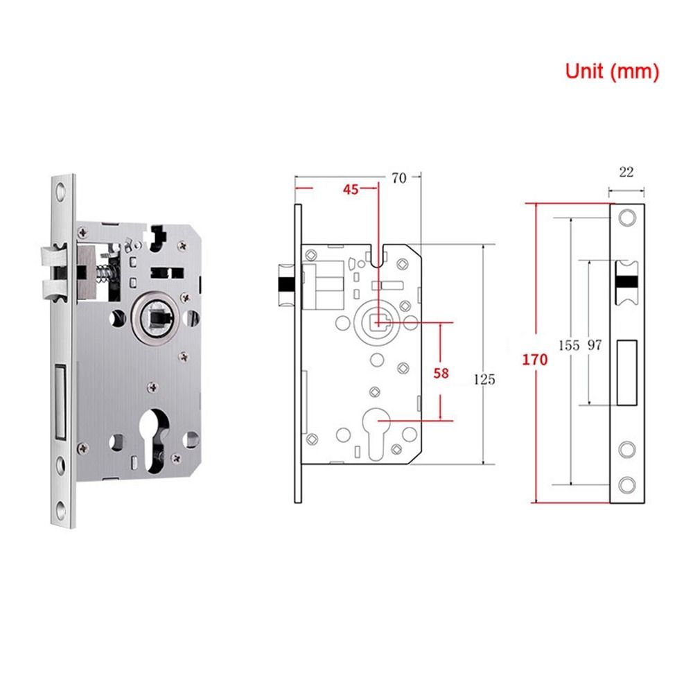 Silent Door Lock Cylinder Security Mechanical Lock New Door Lock Body  Door