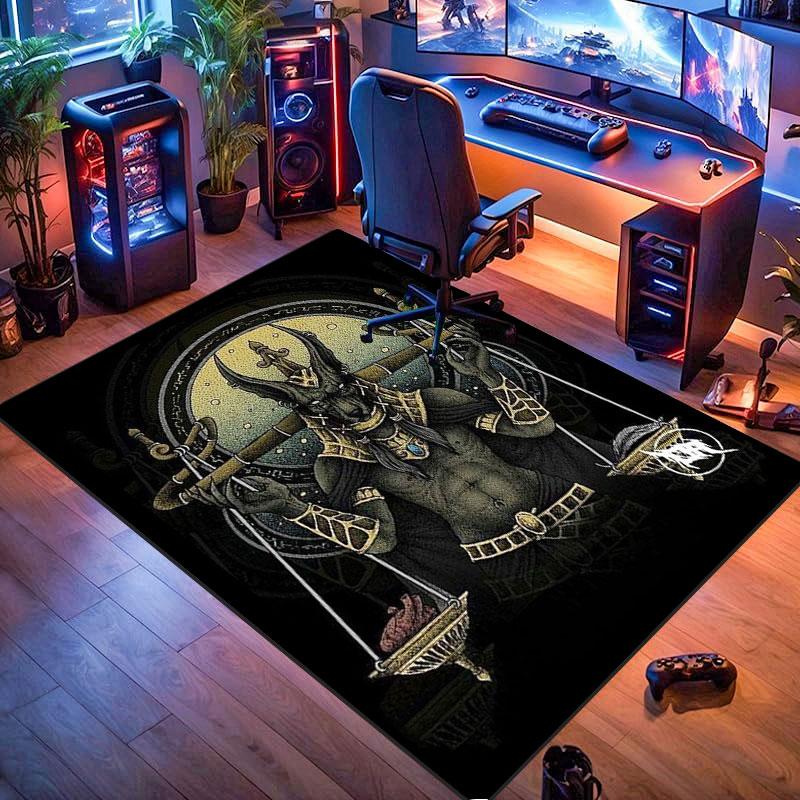 Ancient Egyptian-themed rug, suitable for living room, bedroom, game room, computer room and home décor.