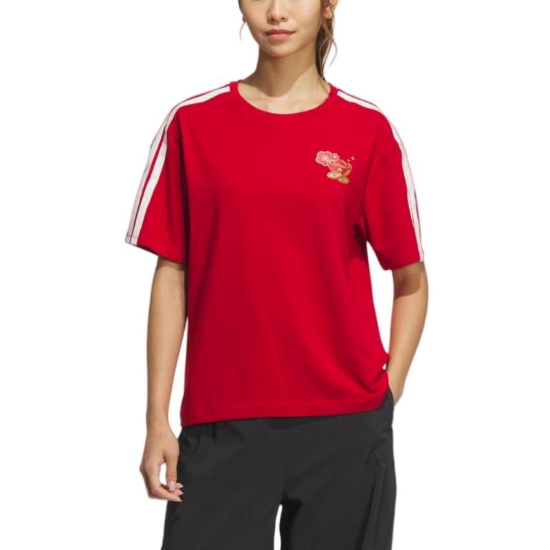 adidas CNY Осень/Зима 2024 Футболка Женская Красная JM8836