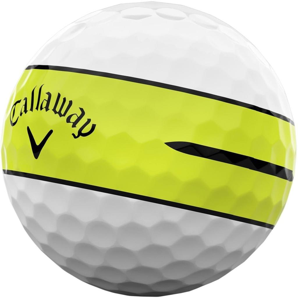 Мячи для гольфа Callaway Chrome Tour X с желтой полосой 360 градусов, упаковка из 3 штук, 4-компонентные мячи премиум-класса