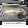 Дверная панель подлокотник кожаный защитный чехол из микрофибры для Skoda Octavia 2005 2006 2007 2008 2009 2010 2011-2014 салон автомобиля