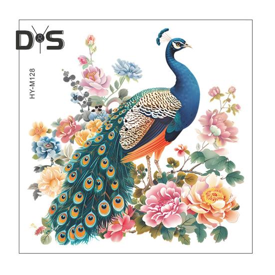 Павлин, пион, цветок, стикер для унитаза, съемный самоклеящийся, водостойкий, ПВХ, для гостиной, ванной комнаты, настенное искусство, украшение для крышки унитаза с животным цветком