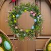 Easter Wreath Artificial Decoration Spring Door Hanging for Front