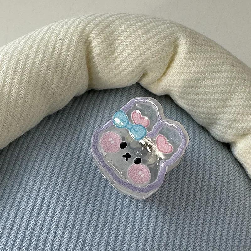 Супер милые маленькие заколки для волос для детей прозрачные акриловые заколки с мультяшными животными аксессуары для волос для девочек