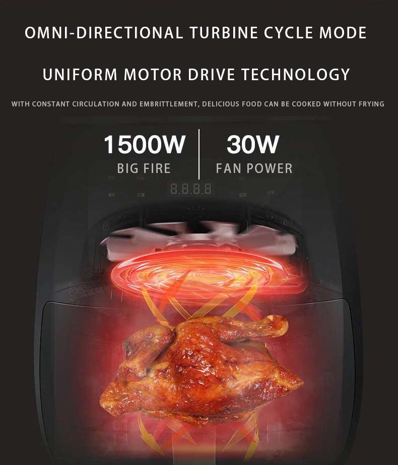 Large Capacity Touch Air Fryer - Multi-Function Electric Fryer for French Fries