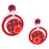 [K0231] - Red Pink 'Coloring' Creator Earrings