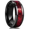 Fashion 8mm Men Stainless Steel Celtic Dragon Rings Inlay Orange Carbon Fiber Rings For Men Women Wedding Band Jewelry