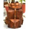 Genuine Goat Leather Large Men's Vintage Backpack Travel Rucksack Laptop Gym Bag